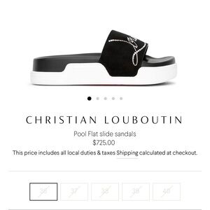 Christian Louboutin Black and White Slide Sandals